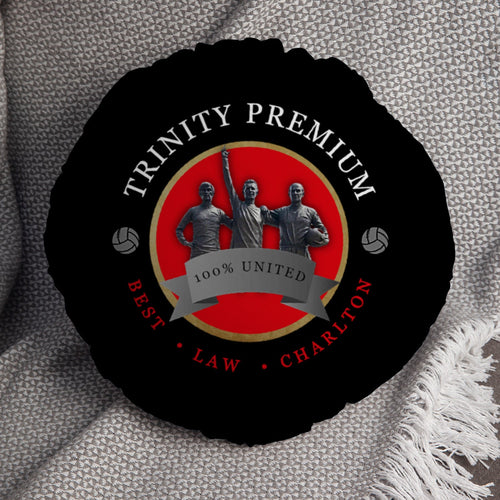 Manchester Red Trinity - Football Legends - Circle Cushion 14"