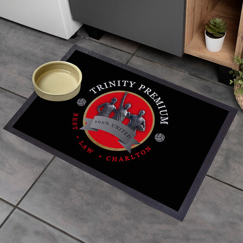 Manchester Red Trinity  - Football Legends - Door Mat -60cm X 40cm