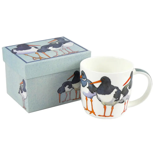 EMMA  BALL  Oystercatchers Bone China Mug with Gift Box