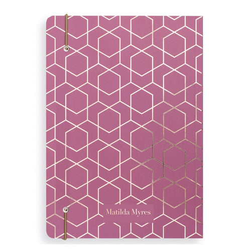 Matilda Myres | A5 Ruled Notebook with Rose Gold Foil | Plum