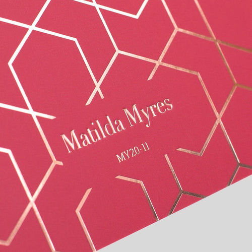 Matilda Myres | A5 Ruled Notebook with Rose Gold Foil | Red