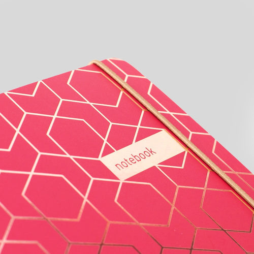 Matilda Myres | A5 Ruled Notebook with Rose Gold Foil | Red