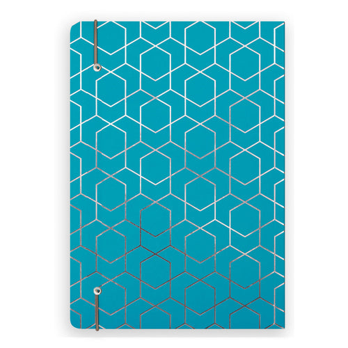 Matilda Myres | A5 Ruled Notebook with Rose Gold Foil | Teal
