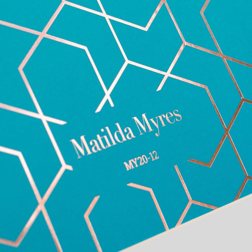 Matilda Myres | A5 Ruled Notebook with Rose Gold Foil | Teal