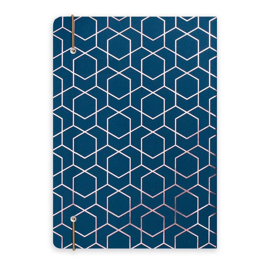 Matilda Myres | A5 Ruled Notebook with Rose Gold Foil | Navy