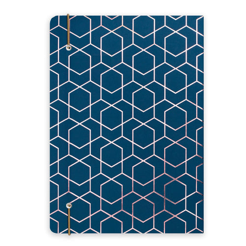 Matilda Myres | A5 Ruled Notebook with Rose Gold Foil | Navy