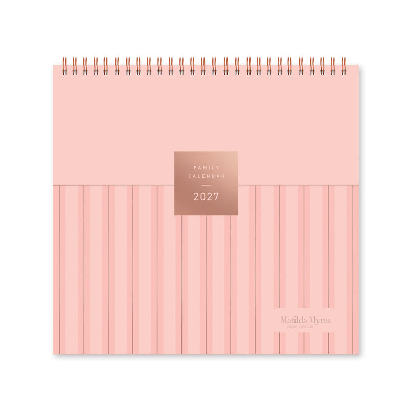 Matilda Myres | 2027 Monthly Five Column Family Calendar | Month-to-View in Pink