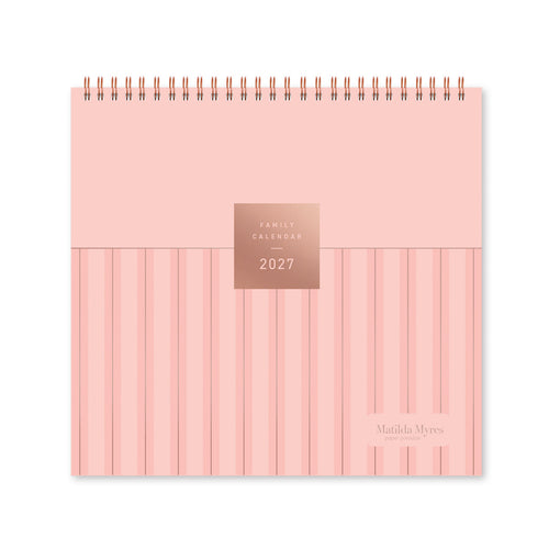 Matilda Myres | 2027 Monthly Five Column Family Calendar | Month-to-View in Pink