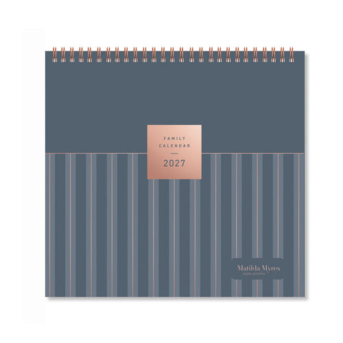 Matilda Myres | 2027 Monthly Five Column Family Calendar | Month-to-View in Grey