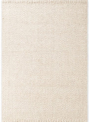 Majoli Natural White Herringbone Wool & Jute Rug