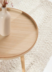 Majoli Natural White Herringbone Wool & Jute Rug