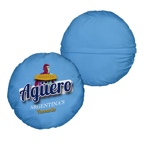 Manchester Blue Aguero - Football Legends - Circle Cushion 14"