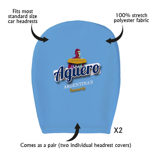Manchester Blue Aguero - Football Legends - Headrest Cover