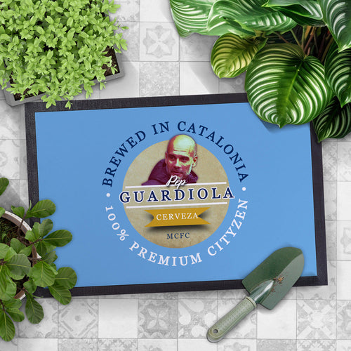 Manchester Blue Guardiola  - Football Legends - Door Mat -60cm X 40cm