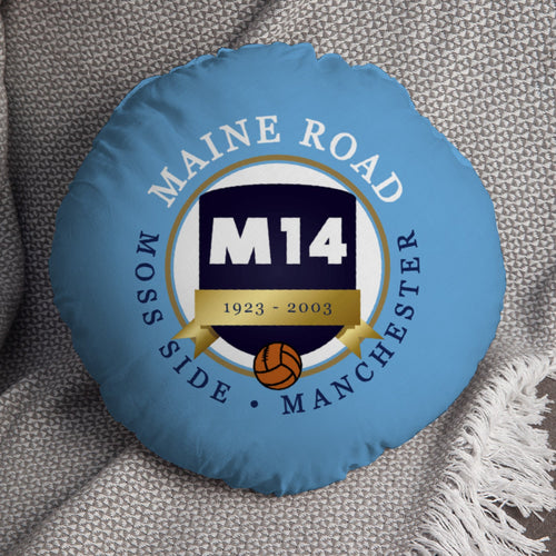 Manchester Blue Maine Road - Football Legends - Circle Cushion 14"