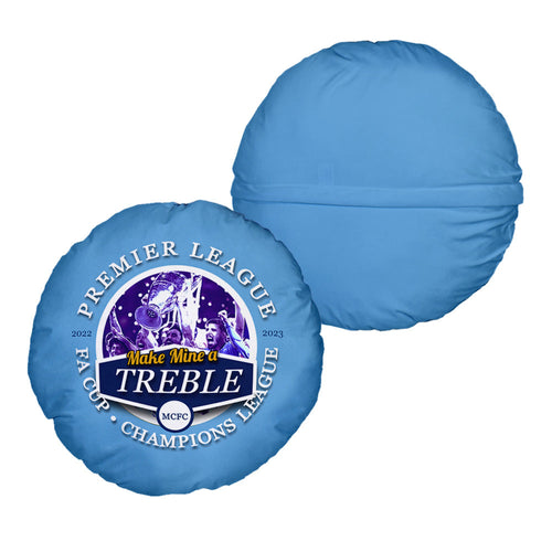 Manchester Blue Treble - Football Legends - Circle Cushion 14"