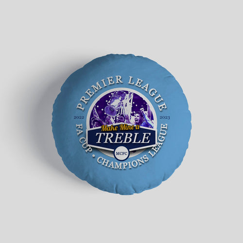 Manchester Blue Treble - Football Legends - Circle Cushion 14"