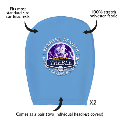 Manchester Blue Treble - Football Legends - Headrest Cover