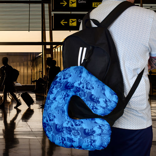 Manchester Blue Montage - Retro Football Travel Pillow