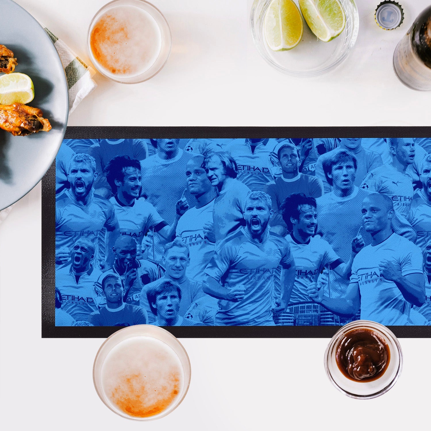 Manchester Blue Montage - Bar Runner