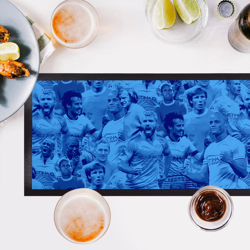 Manchester Blue Montage - Bar Runner
