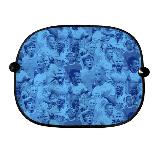 Manchester Blue Montage - Car Sun Shade - Set of 2