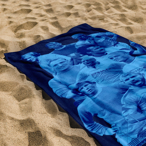 Manchester Blue Montage - Beach Towel - 150cm x 75cm