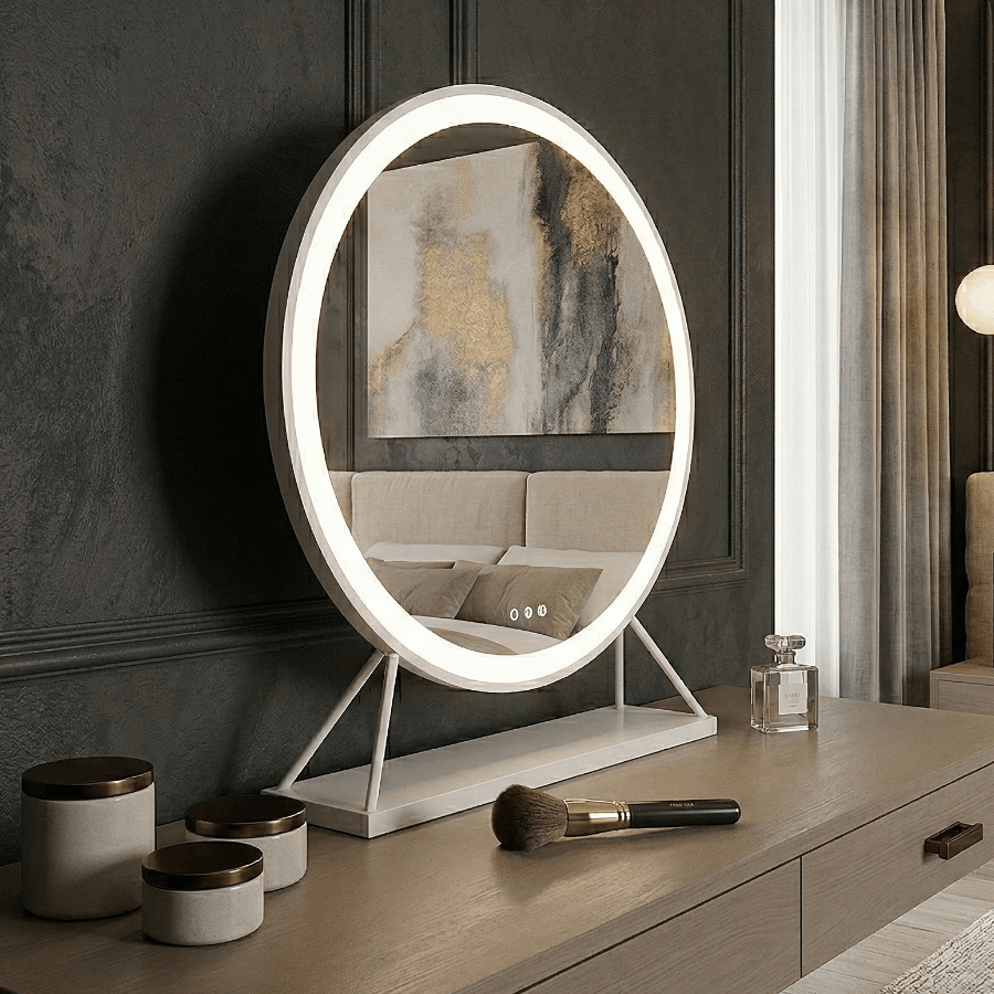 Marilyn Round Hollywood Mirror White 60x67cm