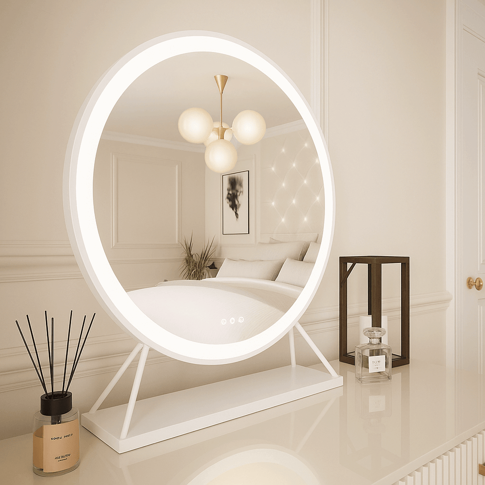 Marilyn Round Hollywood Mirror White 60x67cm