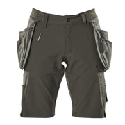 Mascot Advanced 17149 Water-Repellent Stretch Work Shorts Grey