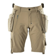 Mascot Advanced 17149 Water-Repellent Stretch Work Shorts Khaki