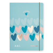 Matilda Moo | A5 Ruled Notebook | Hearts | Blue