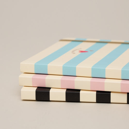 Matilda Moo | A5 Ruled Notebook | Striped | Blue