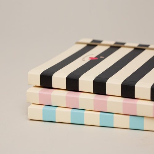 Matilda Moo | A5 Ruled Notebook | Striped | Black