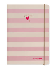 Matilda Moo | A5 Ruled Notebook | Striped | Pink