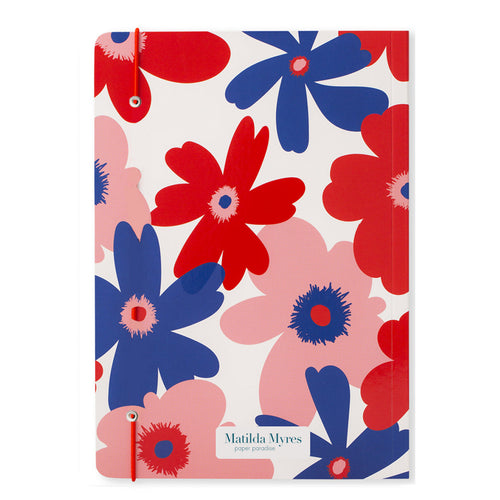 Matilda Myres | A5 Ruled Notebook | Floral | Red