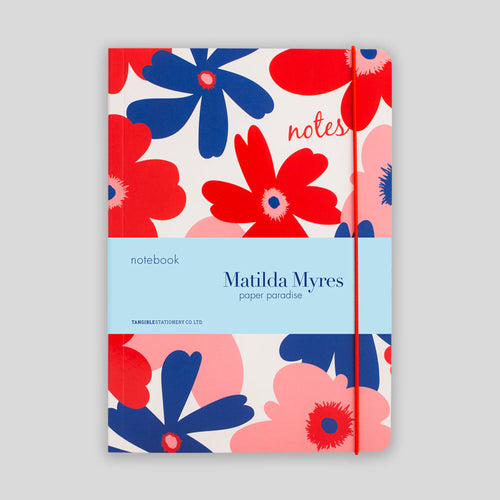 Matilda Myres | A5 Ruled Notebook | Floral | Red