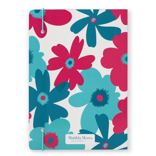 Matilda Myres | A5 Ruled Notebook | Floral | Teal