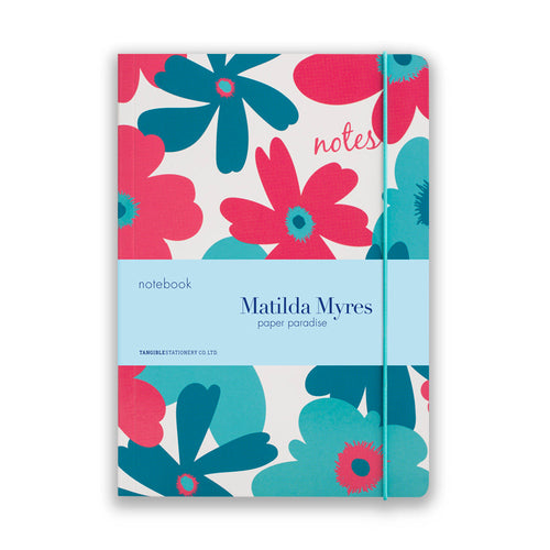 Matilda Myres | A5 Ruled Notebook | Floral | Teal