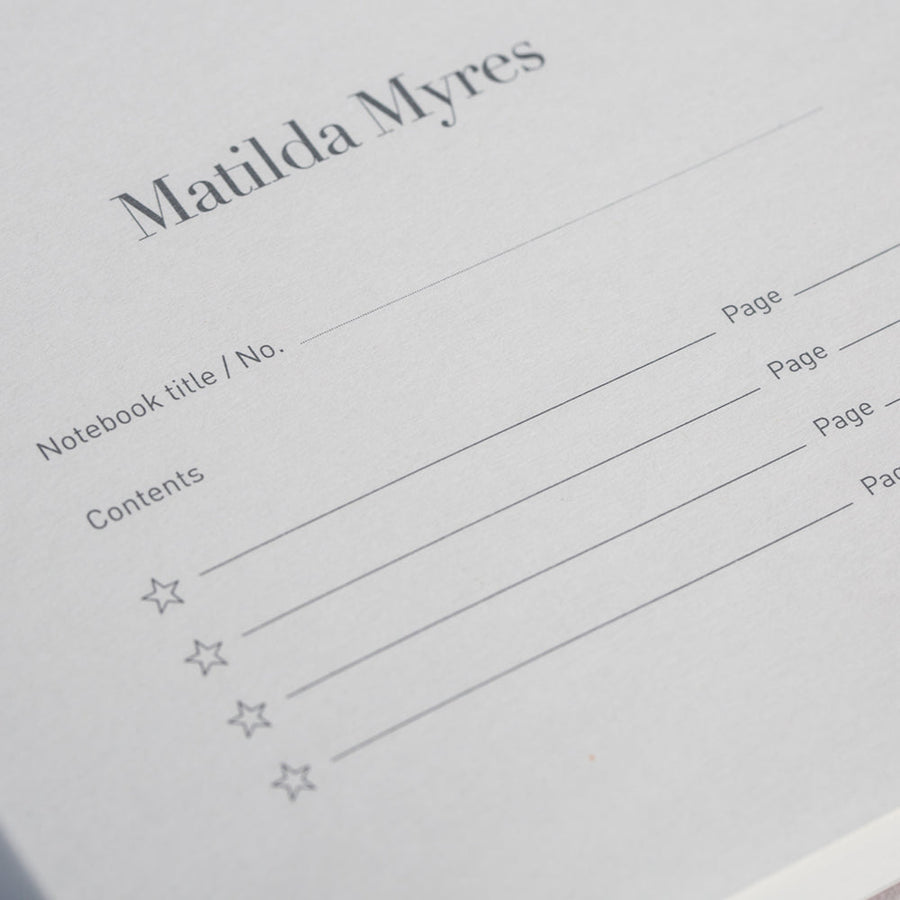 Matilda Myres | A5 Ruled Notebook with Rose Gold Foil | Navy