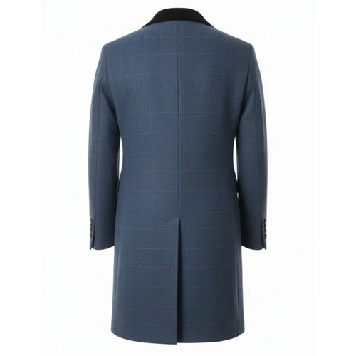 Men's 3/4 Long Overcoat Jacket Herringbone Tweed Coat Peaky Blinders