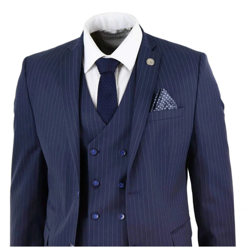 STZ41 - Men's 3 Piece Suit Gatsby 1920s Gangster Pinstripe