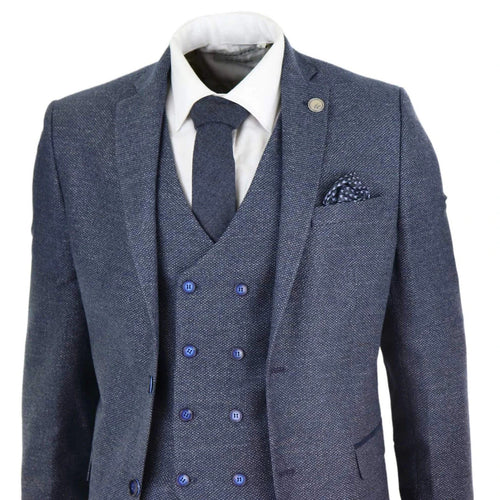 STZ30 - Men's Wool 3 Piece Suit Double Breasted Waistcoat Tweed 1920s