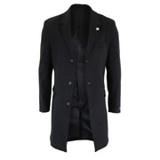 Men's 3/4 Long Overcoat Jacket Wool Feel Coat Blinders