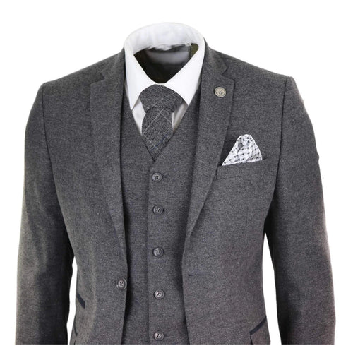 STZ23 - Men's Wool Tweed Suit 3 Piece Authentic 1920s Classic