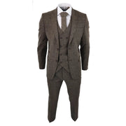 STZ31A - Men's Wool 3 Piece Suit Double Breast Waistcoat Tweed Blinders Classic 1920s Oak
