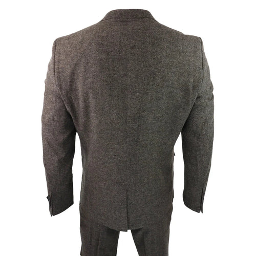 STZ31A - Men's Wool 3 Piece Suit Double Breast Waistcoat Tweed Blinders Classic 1920s Oak