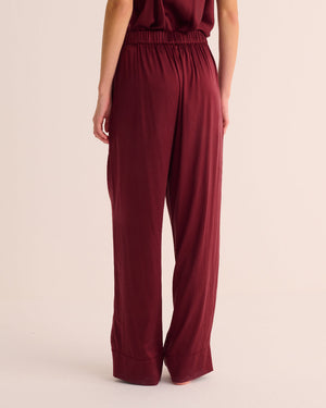 Merlot Washable Organic Stretch Silk Retro Shirt and Bottoms Set