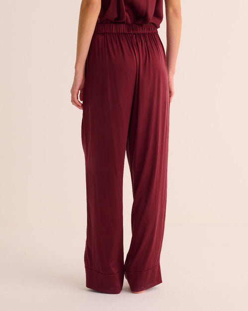 Merlot Washable Organic Stretch Silk Retro Shirt and Bottoms Set