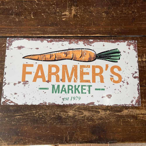 Metal Distressed Vintage Farmers Market Sign